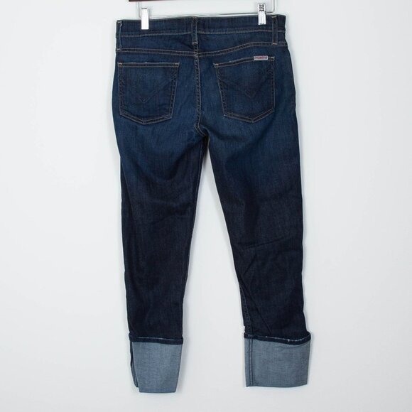 Hudson Dark Wash Muse Crop Skinny Denim Jeans w/ 5 Inch Cuff Womens Size 28 - Picture 8 of 12